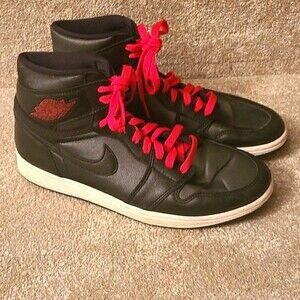 Nike Air Jordan Retro 1 High "Black Satin Gym Red" Men's Size 10 555088-060